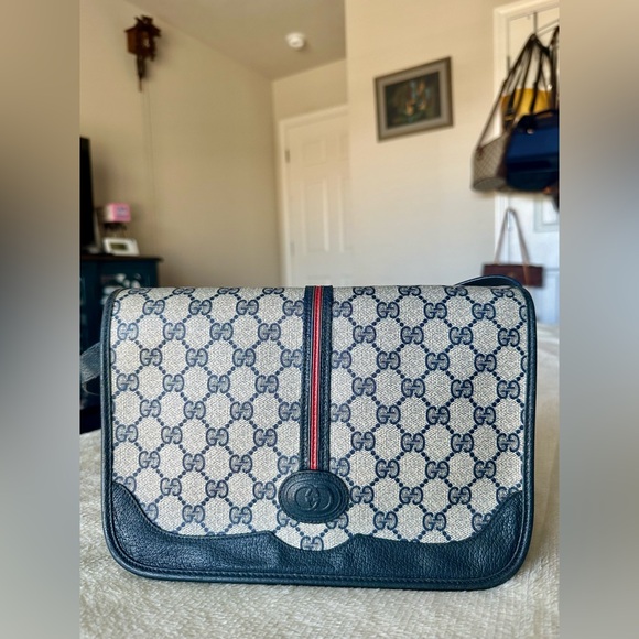 Gucci Navy PVC Crossbody Bag - Picture 2 of 16